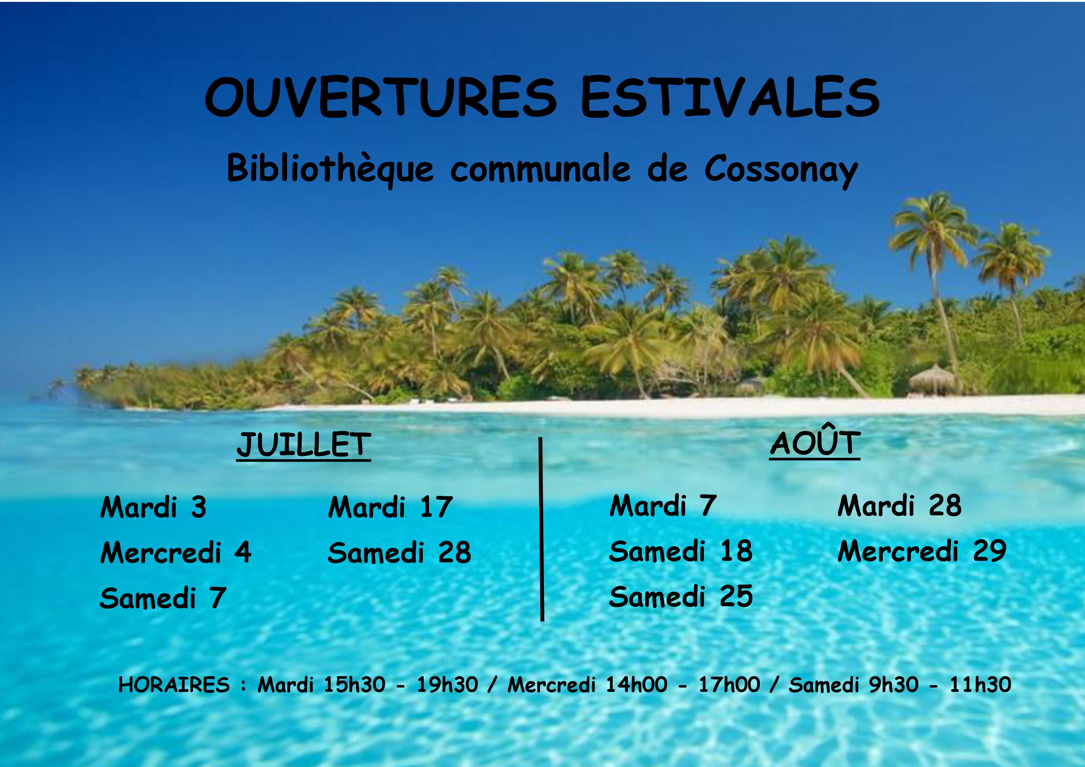 Ouvertures estivales 2018